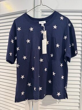 Evereve Navy Tee with White Star Print- Summer & Patriotic Closet Staple!